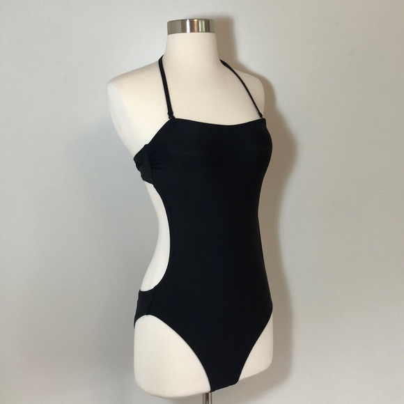 J. Crew NWT Black Cutout One Piece Swimsuit Sz 4 - Picture 2 of 14